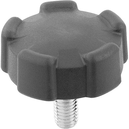 Kipp Five lobe knob, plastic, external thread M06 x 15 mm, OD 32 mm. K0276.320615